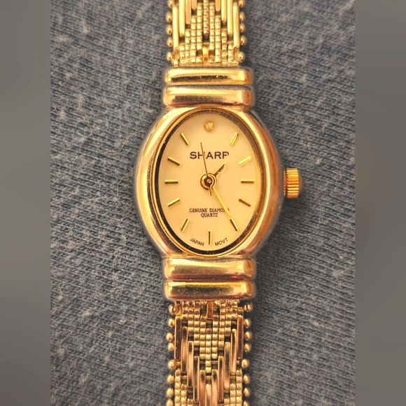 Vintage Sharp Diamond Twotone Womens Watch Shp241